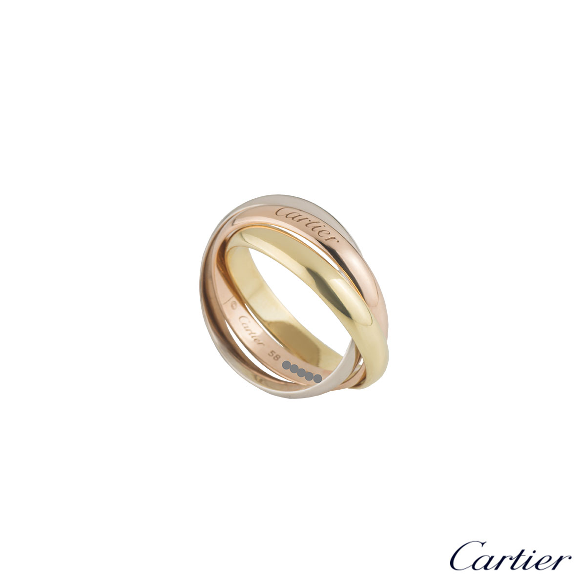 Cartier Tri-Colour Trinity Ring Size 58 